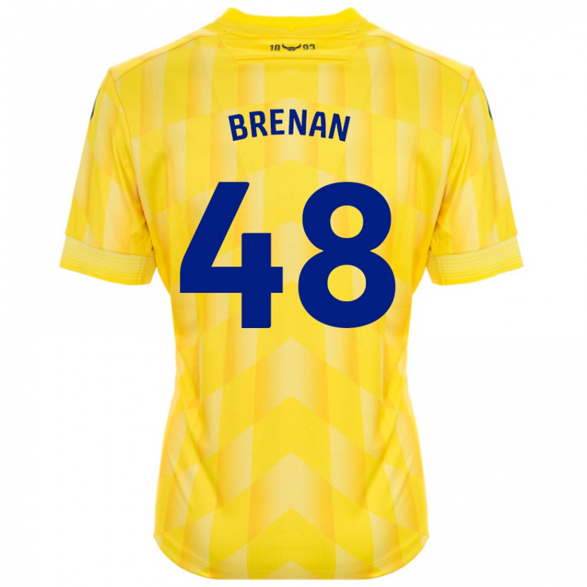 Gyermek Tobias Brenan #48 Sárga Hazai Jersey 2024/25 Mez Póló Ing