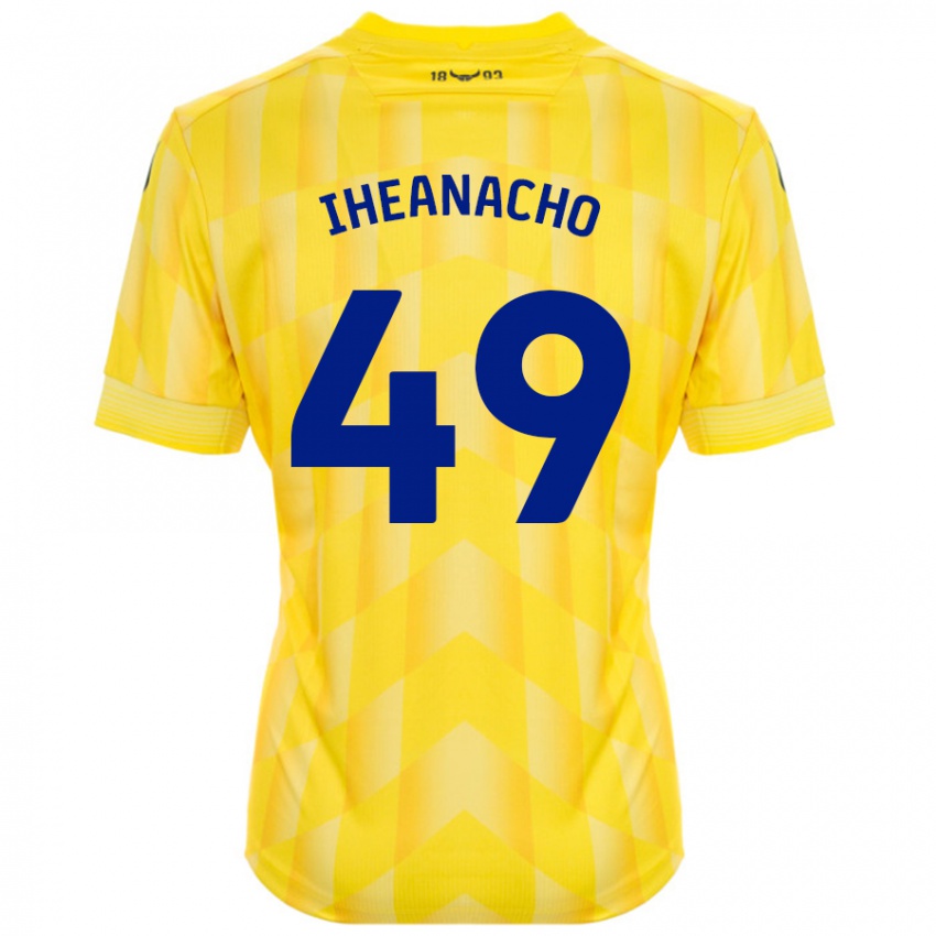 Gyermek Josh Iheanacho #49 Sárga Hazai Jersey 2024/25 Mez Póló Ing