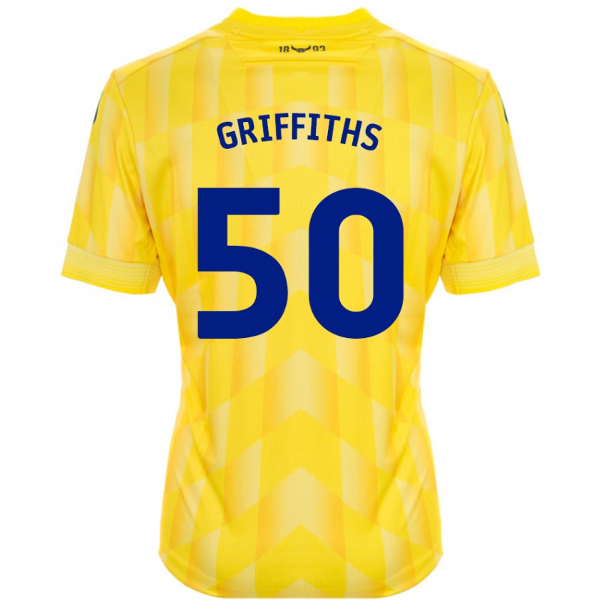 Gyermek Louis Griffiths #50 Sárga Hazai Jersey 2024/25 Mez Póló Ing