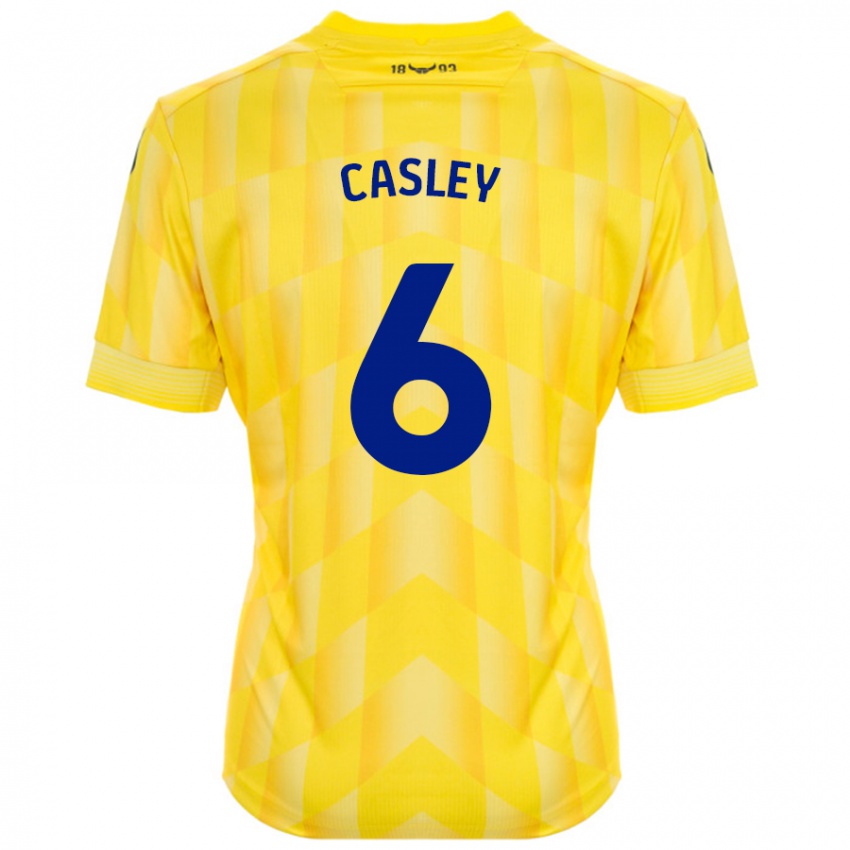 Gyermek Riva Casley #6 Sárga Hazai Jersey 2024/25 Mez Póló Ing