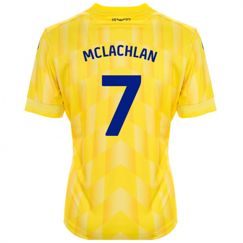 Gyermek Daisy Mclachlan #7 Sárga Hazai Jersey 2024/25 Mez Póló Ing