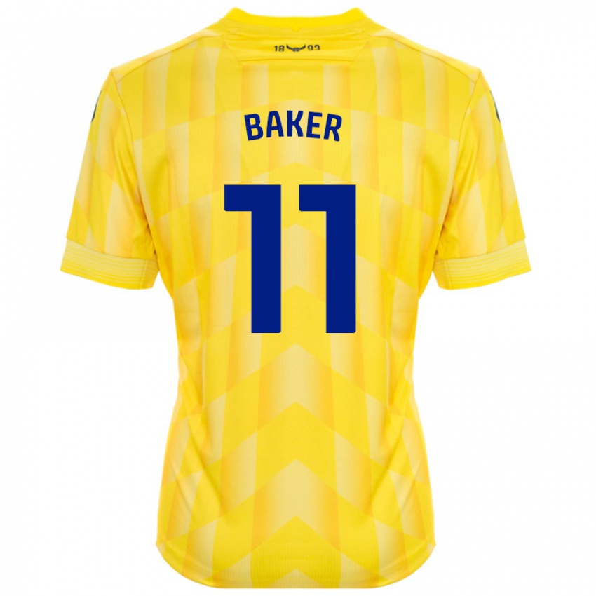 Gyermek Sophie Baker #11 Sárga Hazai Jersey 2024/25 Mez Póló Ing