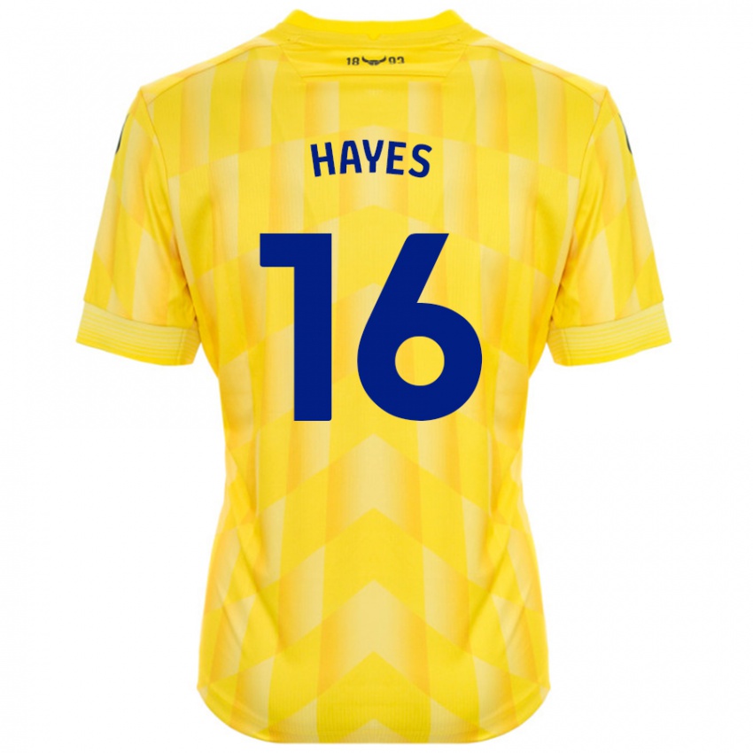 Gyermek Georgia Hayes #16 Sárga Hazai Jersey 2024/25 Mez Póló Ing