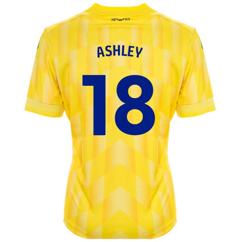 Gyermek Alex Ashley #18 Sárga Hazai Jersey 2024/25 Mez Póló Ing