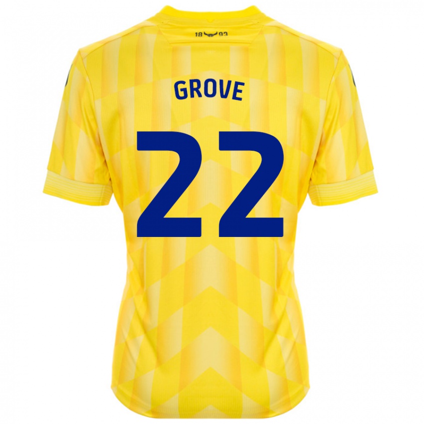 Gyermek Jade Grove #22 Sárga Hazai Jersey 2024/25 Mez Póló Ing