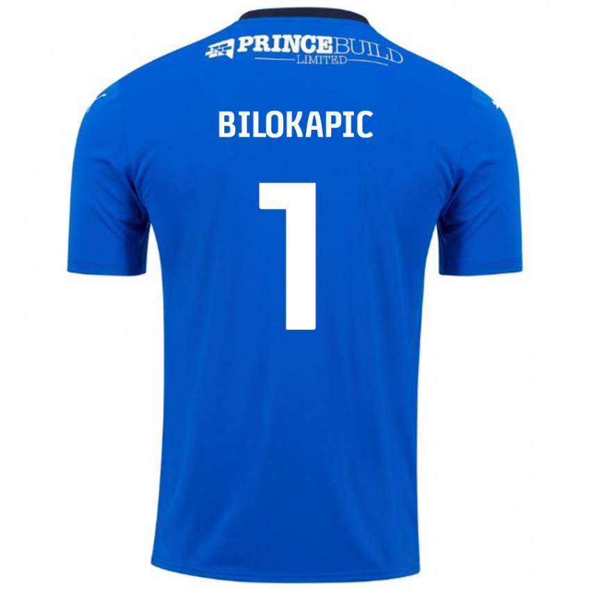 Gyermek Nicholas Bilokapic #1 Kék Fehér Hazai Jersey 2024/25 Mez Póló Ing