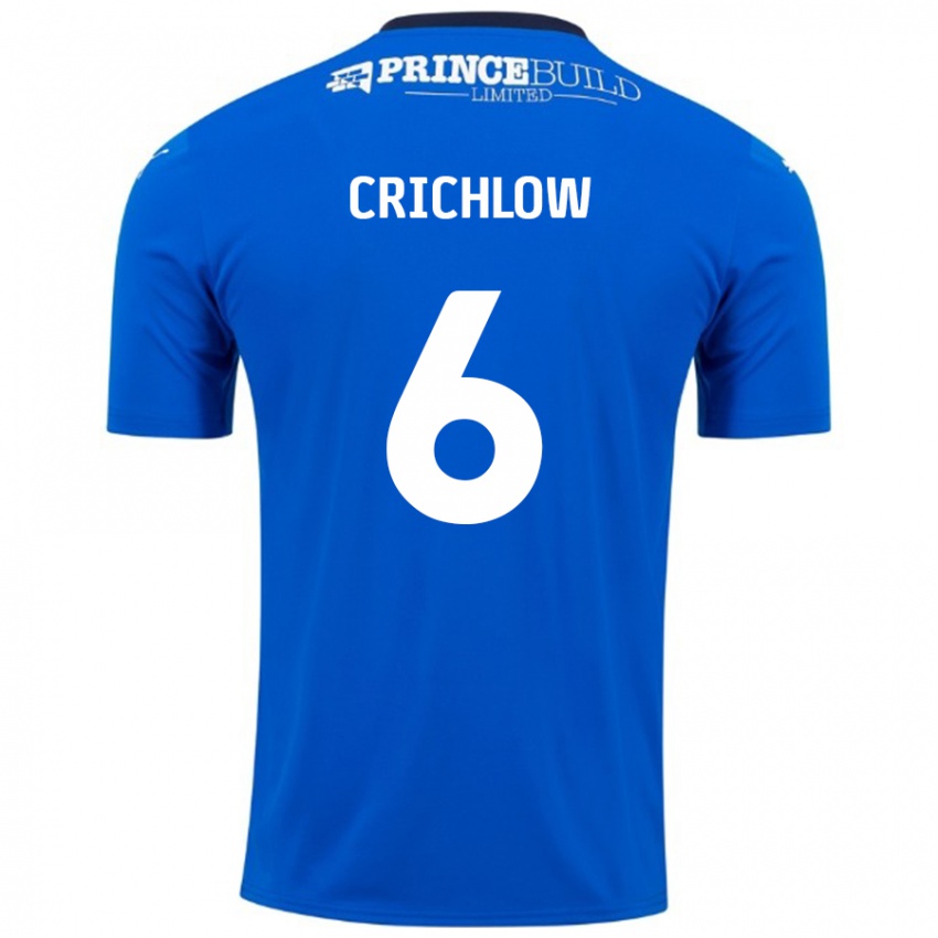 Gyermek Romoney Crichlow #6 Kék Fehér Hazai Jersey 2024/25 Mez Póló Ing