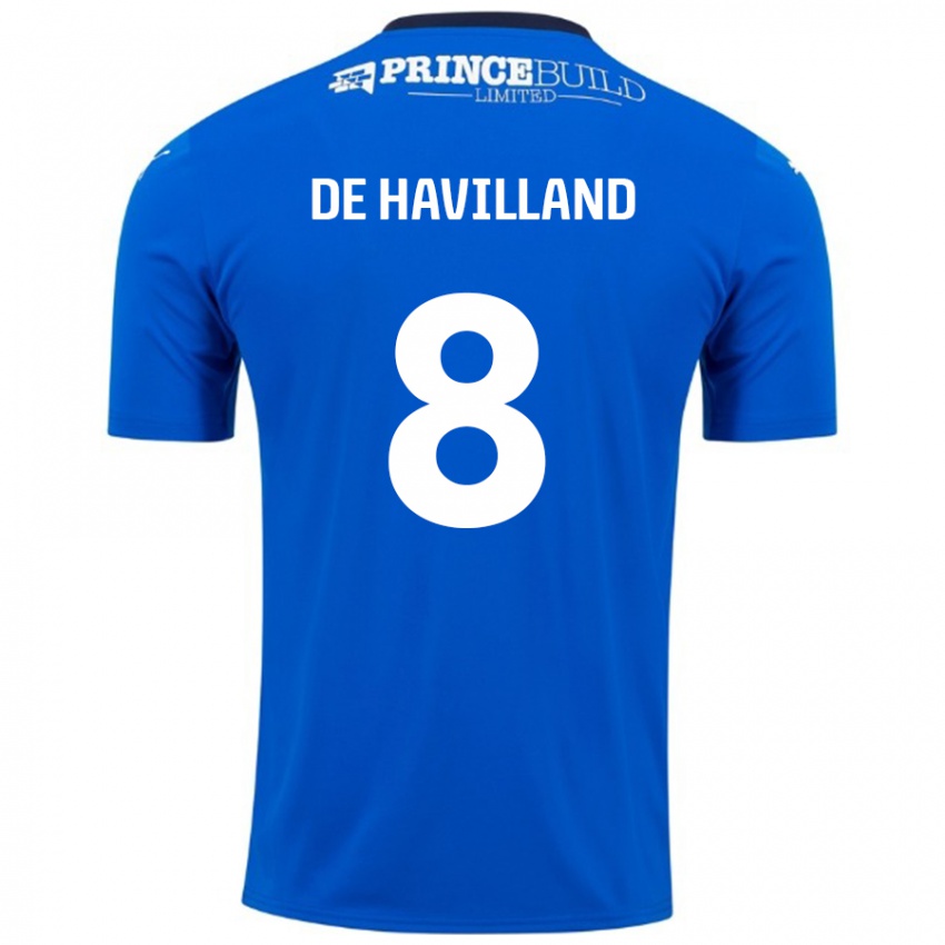 Gyermek Ryan De Havilland #8 Kék Fehér Hazai Jersey 2024/25 Mez Póló Ing