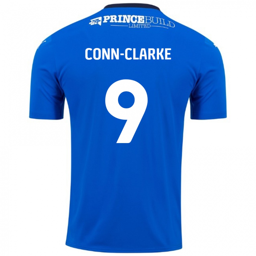 Gyermek Chris Conn-Clarke #9 Kék Fehér Hazai Jersey 2024/25 Mez Póló Ing