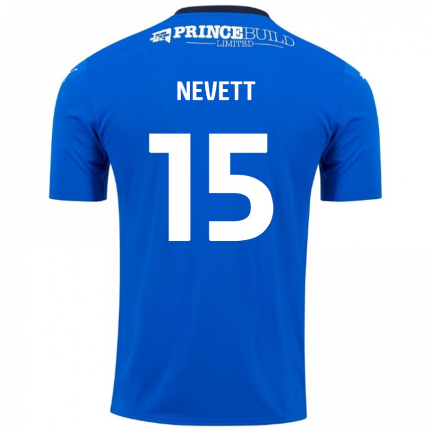 Gyermek George Nevett #15 Kék Fehér Hazai Jersey 2024/25 Mez Póló Ing