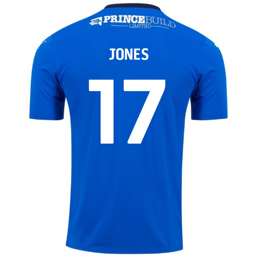 Gyermek Ricky-Jade Jones #17 Kék Fehér Hazai Jersey 2024/25 Mez Póló Ing