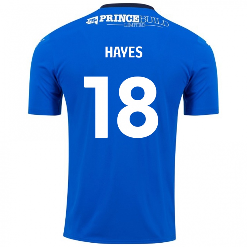 Gyermek Cian Hayes #18 Kék Fehér Hazai Jersey 2024/25 Mez Póló Ing