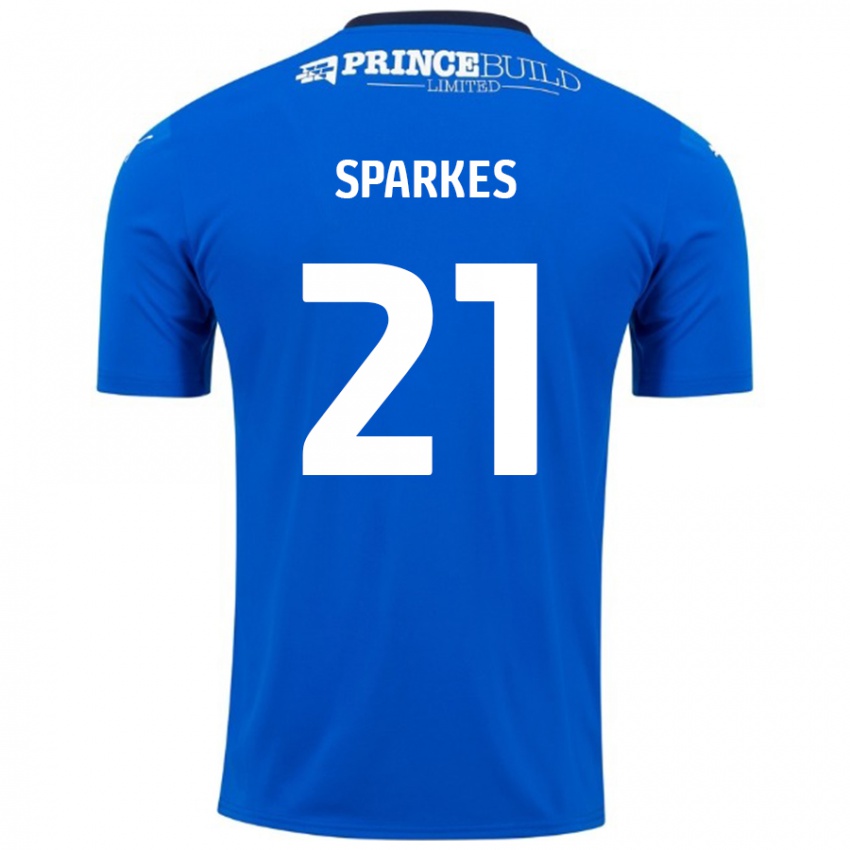 Gyermek Jack Sparkes #21 Kék Fehér Hazai Jersey 2024/25 Mez Póló Ing