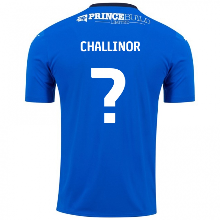 Gyermek Ben Challinor #0 Kék Fehér Hazai Jersey 2024/25 Mez Póló Ing