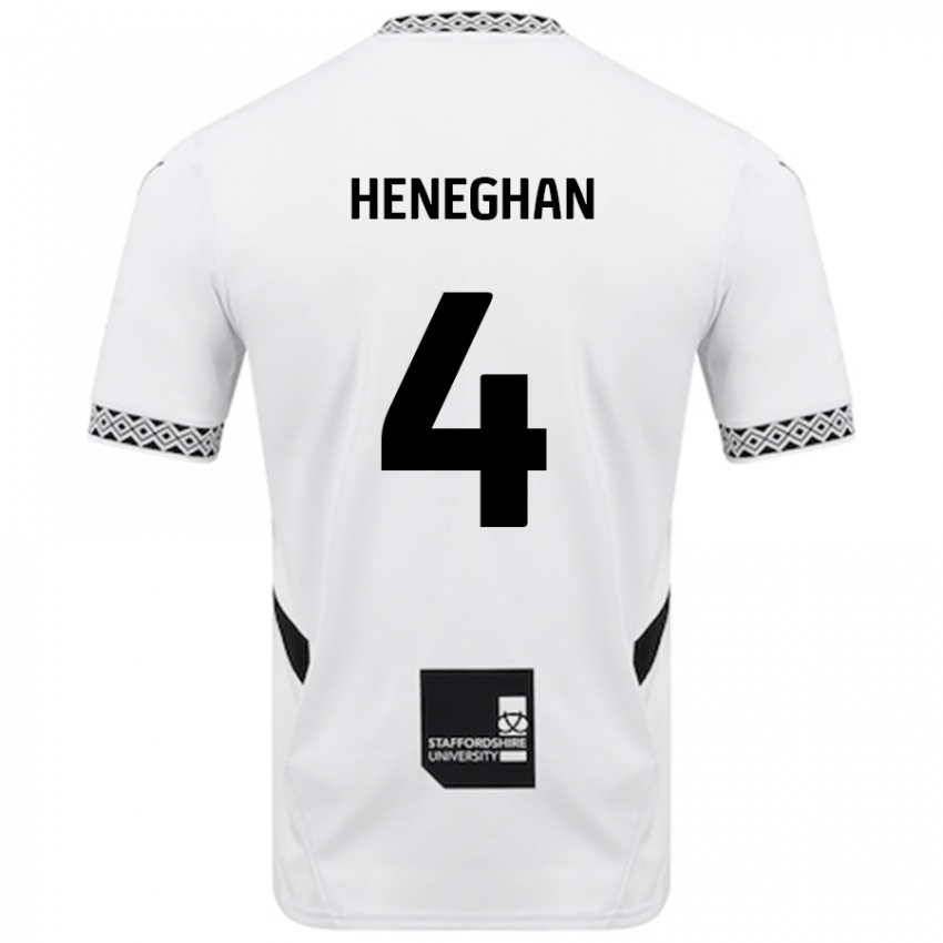 Gyermek Ben Heneghan #4 Fehér Hazai Jersey 2024/25 Mez Póló Ing