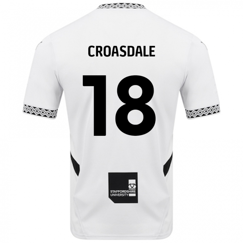 Gyermek Ryan Croasdale #18 Fehér Hazai Jersey 2024/25 Mez Póló Ing