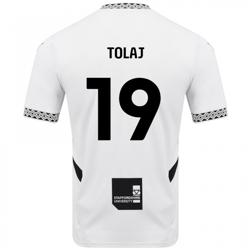 Gyermek Lorent Tolaj #19 Fehér Hazai Jersey 2024/25 Mez Póló Ing