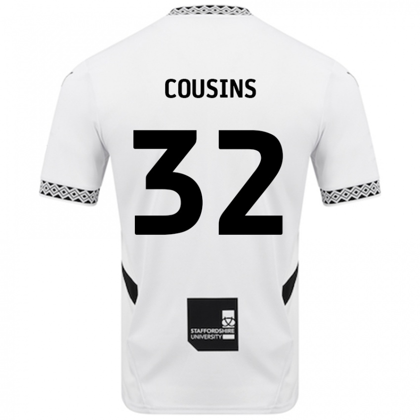 Gyermek Logan Cousins #32 Fehér Hazai Jersey 2024/25 Mez Póló Ing