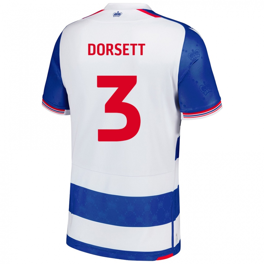 Gyermek Jeriel Dorsett #3 Kék Fehér Hazai Jersey 2024/25 Mez Póló Ing