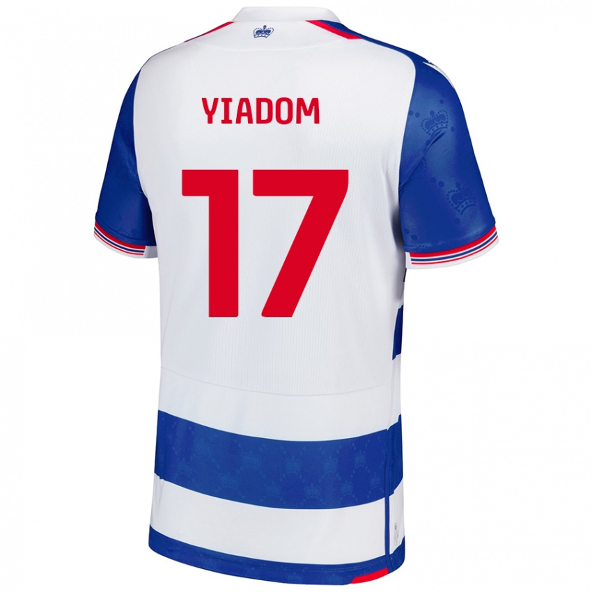 Gyermek Andy Yiadom #17 Kék Fehér Hazai Jersey 2024/25 Mez Póló Ing