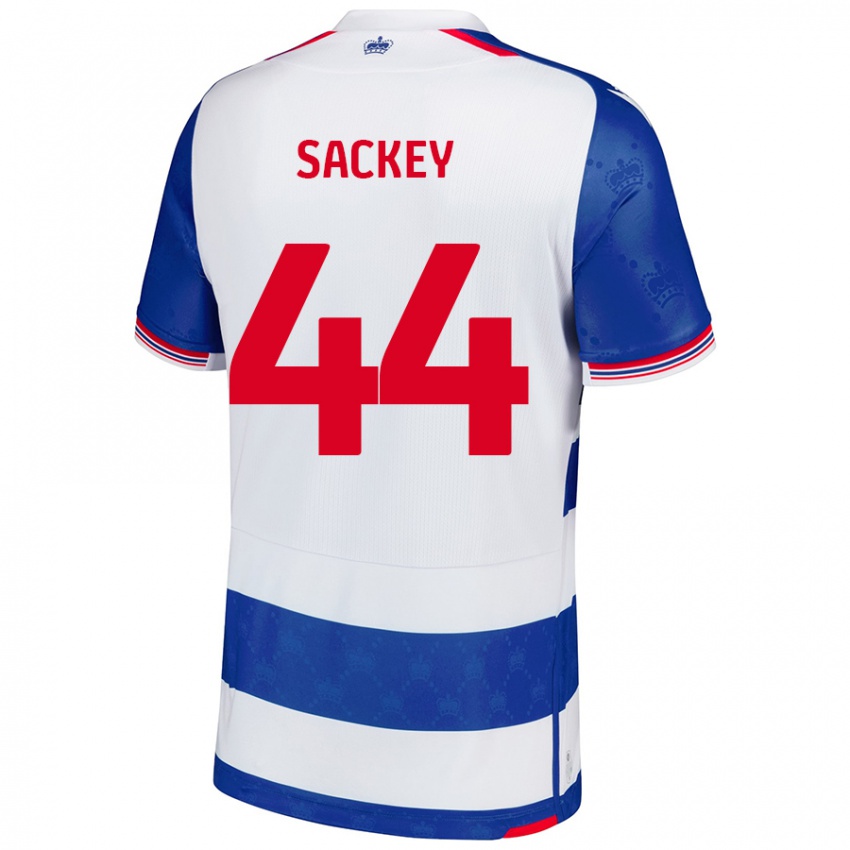 Gyermek Tyler Sackey #44 Kék Fehér Hazai Jersey 2024/25 Mez Póló Ing