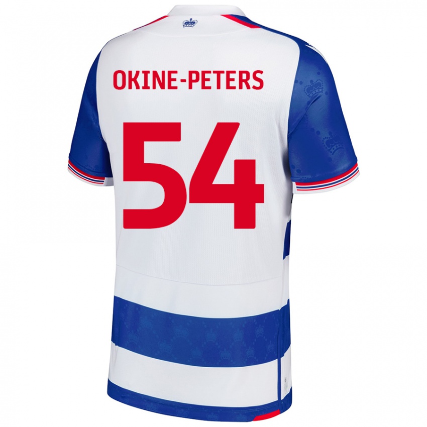 Gyermek Jeremiah Okine-Peters #54 Kék Fehér Hazai Jersey 2024/25 Mez Póló Ing