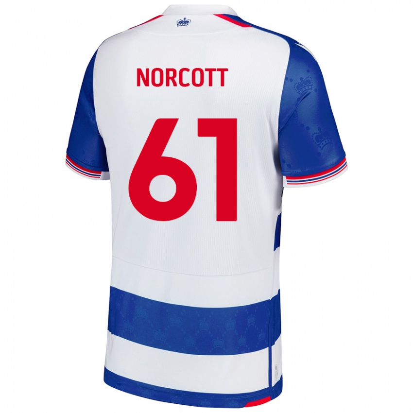 Gyermek Tom Norcott #61 Kék Fehér Hazai Jersey 2024/25 Mez Póló Ing