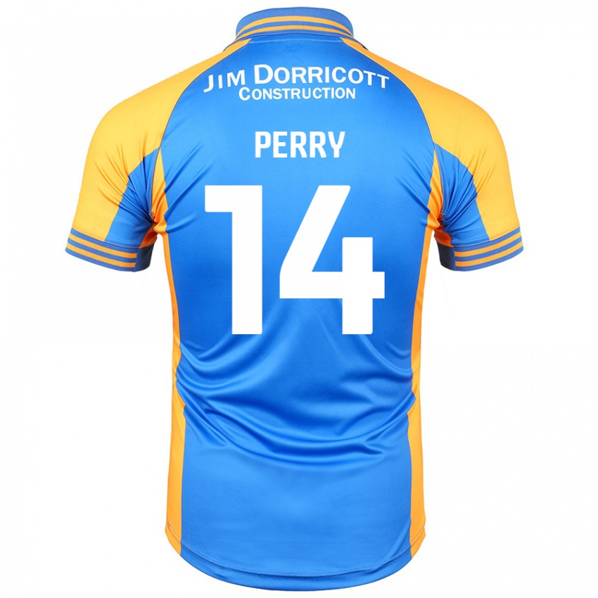 Gyermek Taylor Perry #14 Kék Borostyán Hazai Jersey 2024/25 Mez Póló Ing