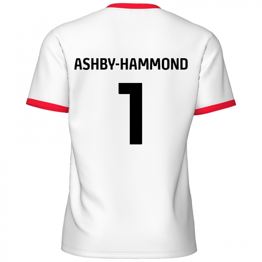 Gyermek Taye Ashby-Hammond #1 Fehér Piros Hazai Jersey 2024/25 Mez Póló Ing