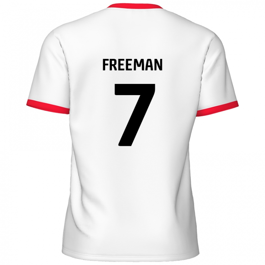 Gyermek Nick Freeman #7 Fehér Piros Hazai Jersey 2024/25 Mez Póló Ing