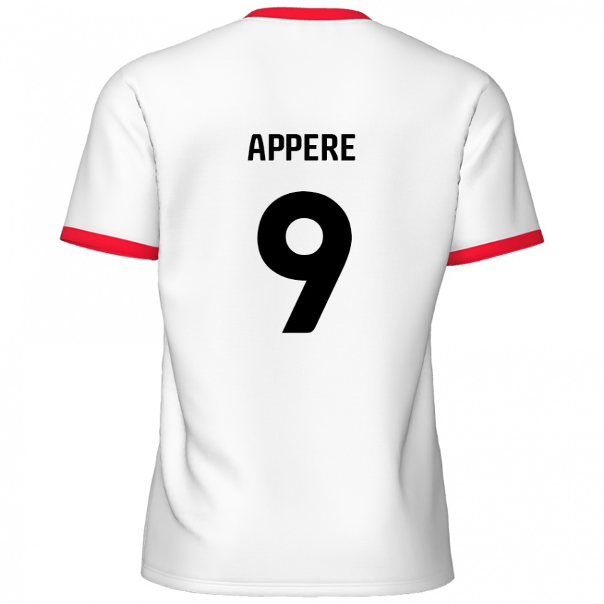 Gyermek Louis Appéré #9 Fehér Piros Hazai Jersey 2024/25 Mez Póló Ing