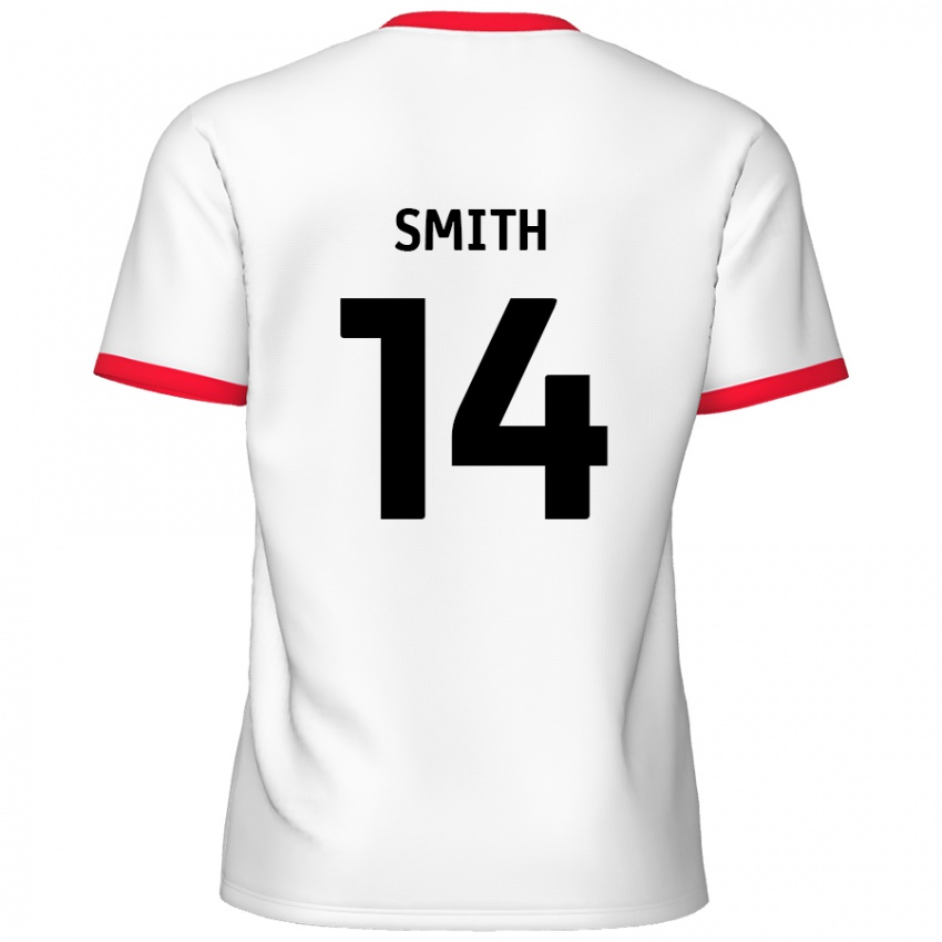 Gyermek Kane Smith #14 Fehér Piros Hazai Jersey 2024/25 Mez Póló Ing