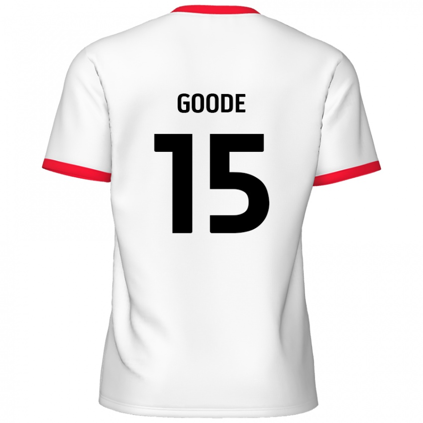 Gyermek Charlie Goode #15 Fehér Piros Hazai Jersey 2024/25 Mez Póló Ing