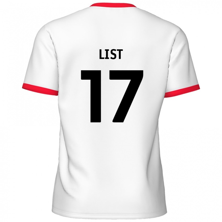 Gyermek Elliott List #17 Fehér Piros Hazai Jersey 2024/25 Mez Póló Ing