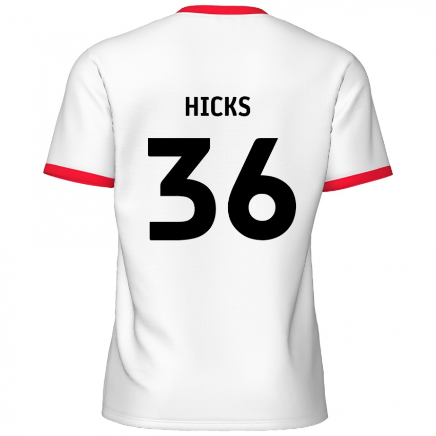 Gyermek David Hicks #36 Fehér Piros Hazai Jersey 2024/25 Mez Póló Ing