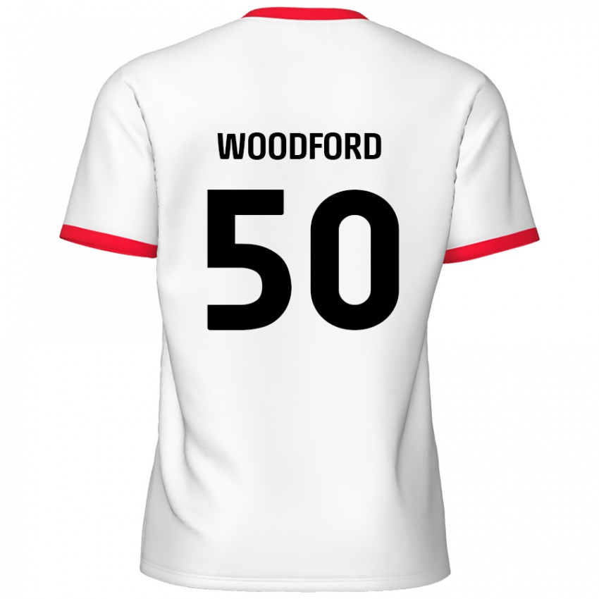 Gyermek Max Woodford #50 Fehér Piros Hazai Jersey 2024/25 Mez Póló Ing