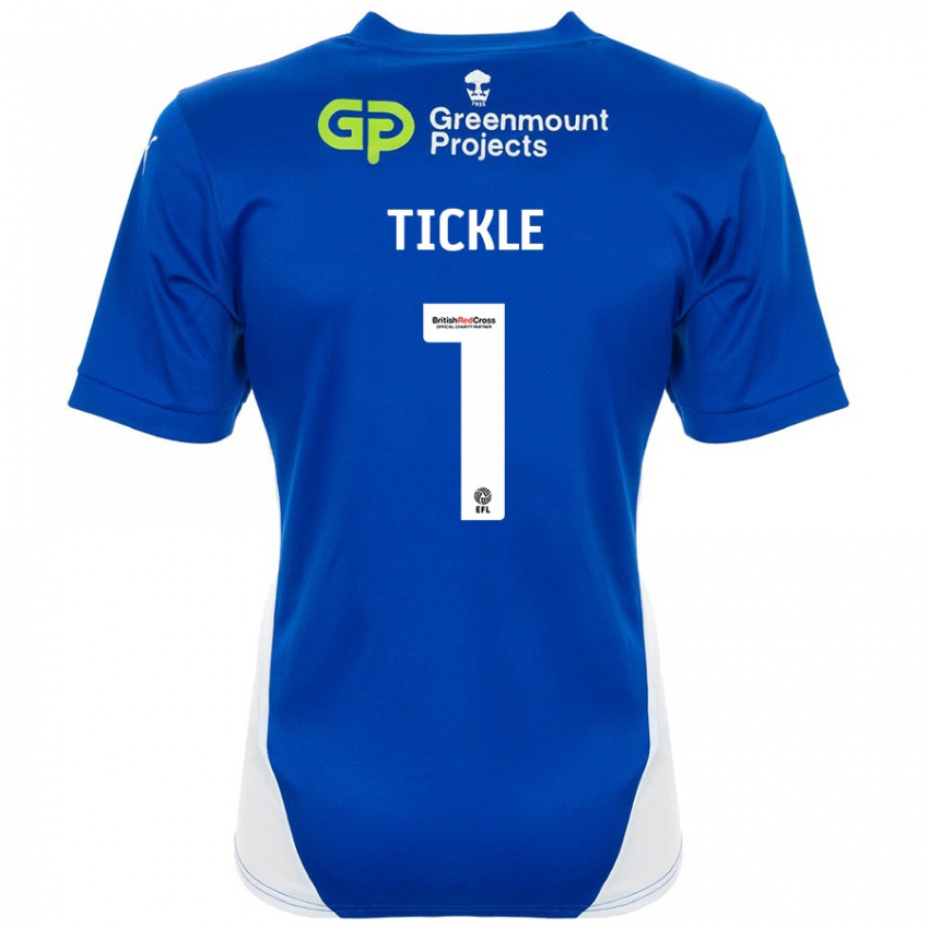 Gyermek Sam Tickle #1 Kék Fehér Hazai Jersey 2024/25 Mez Póló Ing