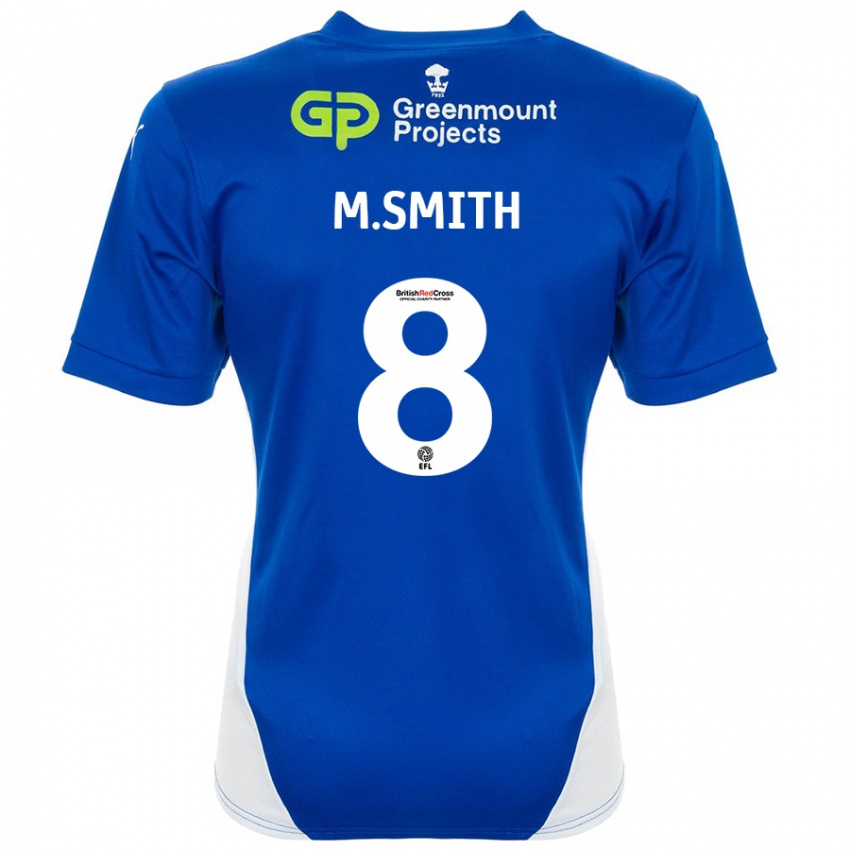 Gyermek Matt Smith #8 Kék Fehér Hazai Jersey 2024/25 Mez Póló Ing