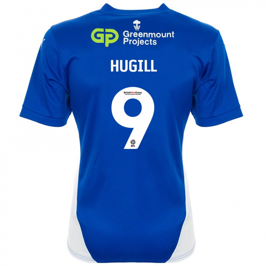 Gyermek Joe Hugill #9 Kék Fehér Hazai Jersey 2024/25 Mez Póló Ing