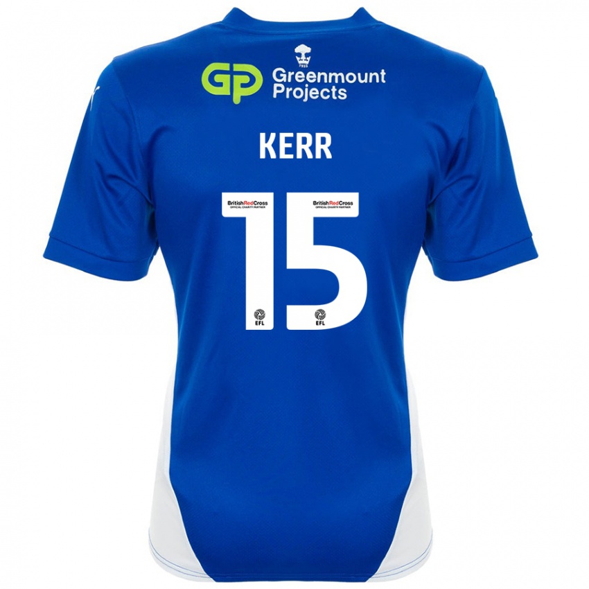 Gyermek Jason Kerr #15 Kék Fehér Hazai Jersey 2024/25 Mez Póló Ing