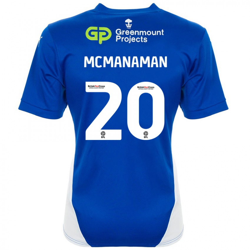 Gyermek Callum Mcmanaman #20 Kék Fehér Hazai Jersey 2024/25 Mez Póló Ing