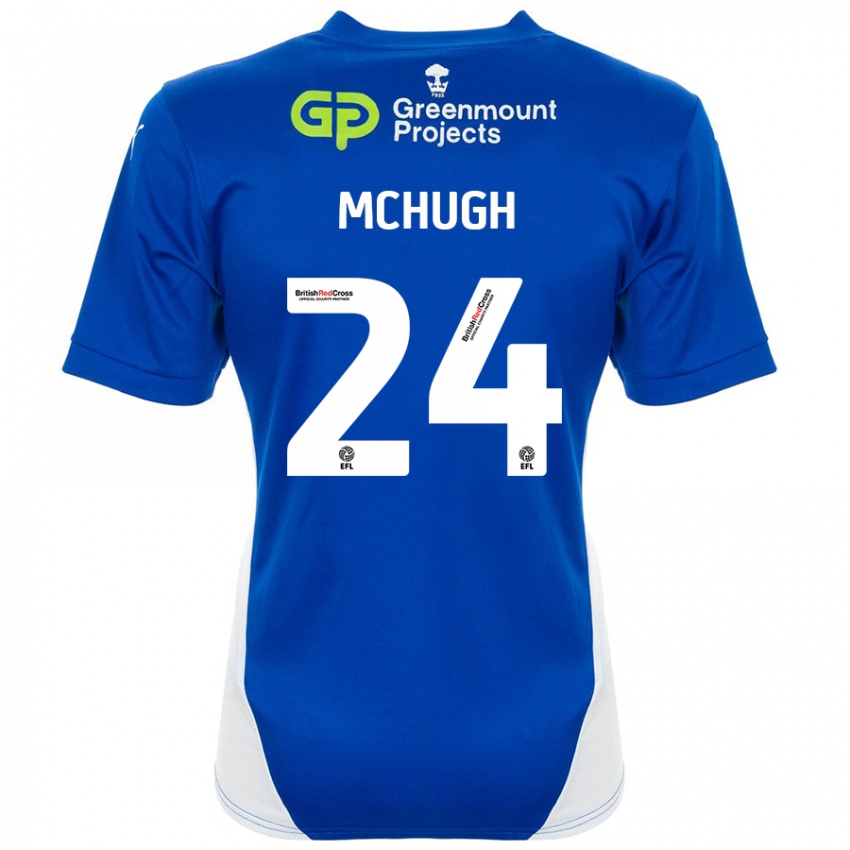 Gyermek Harry Mchugh #24 Kék Fehér Hazai Jersey 2024/25 Mez Póló Ing