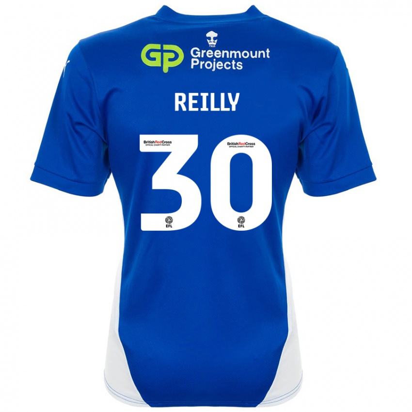 Gyermek Jack Reilly #30 Kék Fehér Hazai Jersey 2024/25 Mez Póló Ing