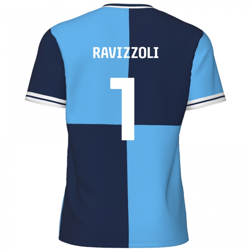 Gyermek Franco Ravizzoli #1 Égszínkék Sötétkék Hazai Jersey 2024/25 Mez Póló Ing