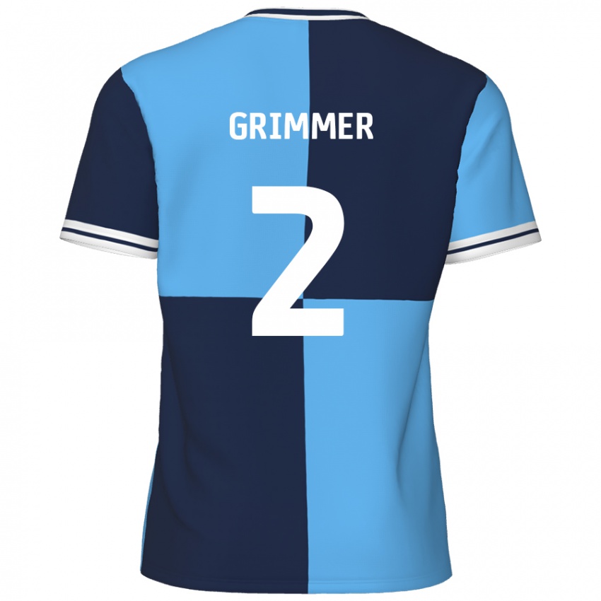 Gyermek Jack Grimmer #2 Égszínkék Sötétkék Hazai Jersey 2024/25 Mez Póló Ing