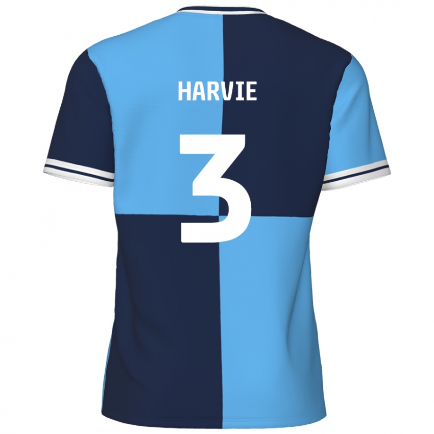 Gyermek Daniel Harvie #3 Égszínkék Sötétkék Hazai Jersey 2024/25 Mez Póló Ing