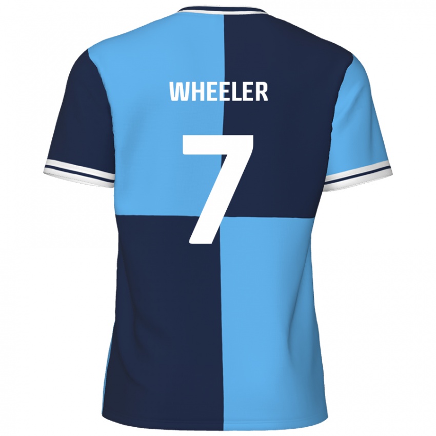 Gyermek David Wheeler #7 Égszínkék Sötétkék Hazai Jersey 2024/25 Mez Póló Ing