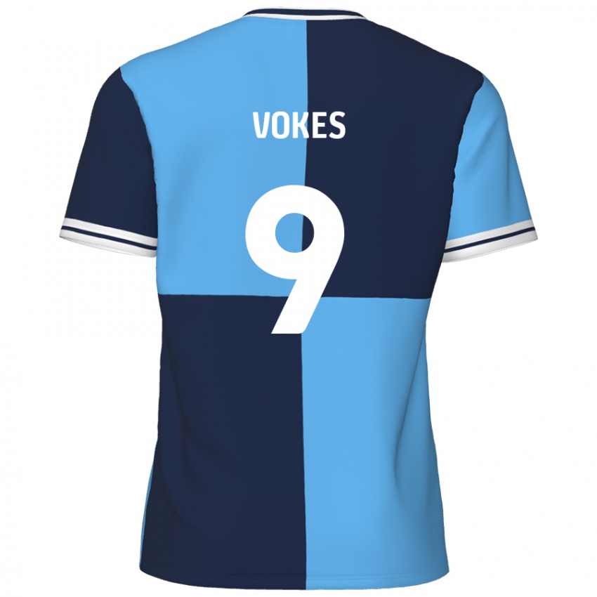 Gyermek Sam Vokes #9 Égszínkék Sötétkék Hazai Jersey 2024/25 Mez Póló Ing