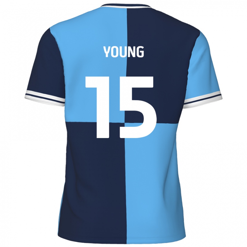 Gyermek Jack Young #15 Égszínkék Sötétkék Hazai Jersey 2024/25 Mez Póló Ing