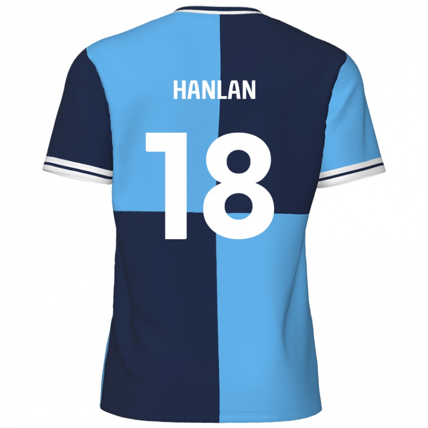 Gyermek Brandon Hanlan #18 Égszínkék Sötétkék Hazai Jersey 2024/25 Mez Póló Ing